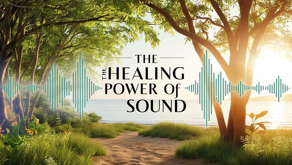sound wave resonating in nature with trees and water
