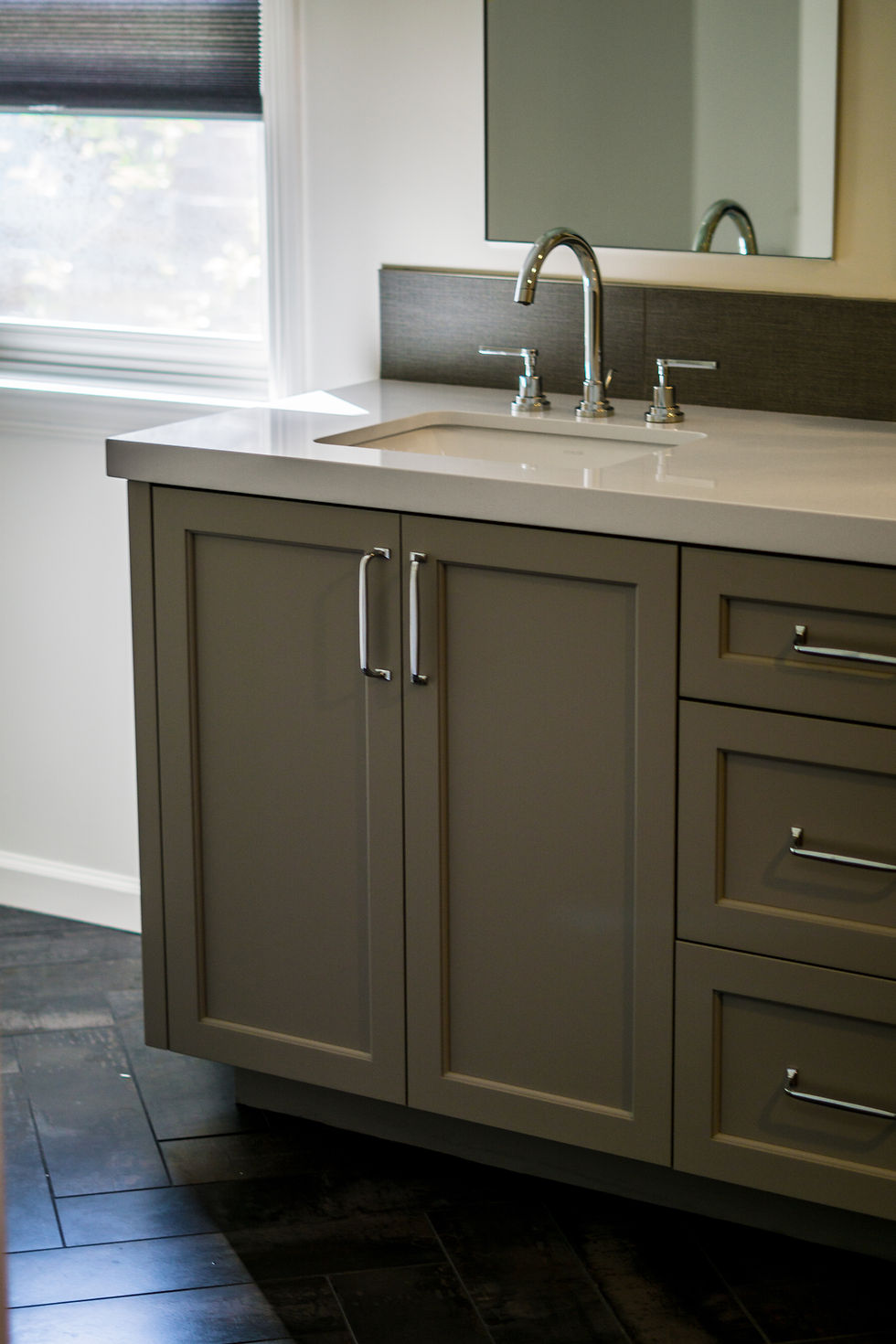 Grey Master Bathroom Cabinets
