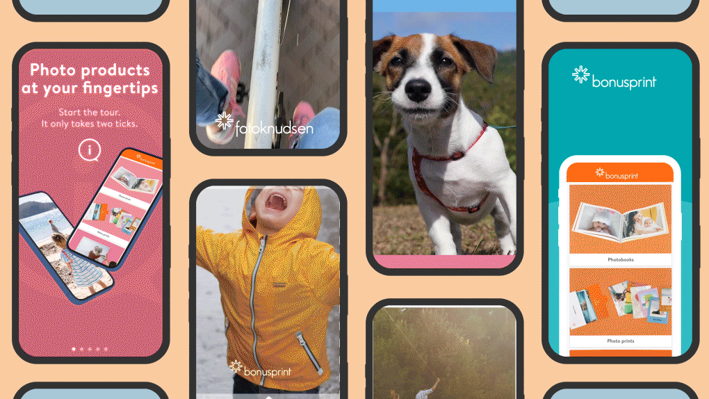 Phone mockups with Albelli gifs