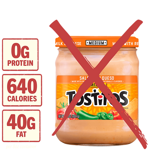 Kyle’s Natural Foods high protein dip vs standard chip dip comparing clean ingredients and 28g protein