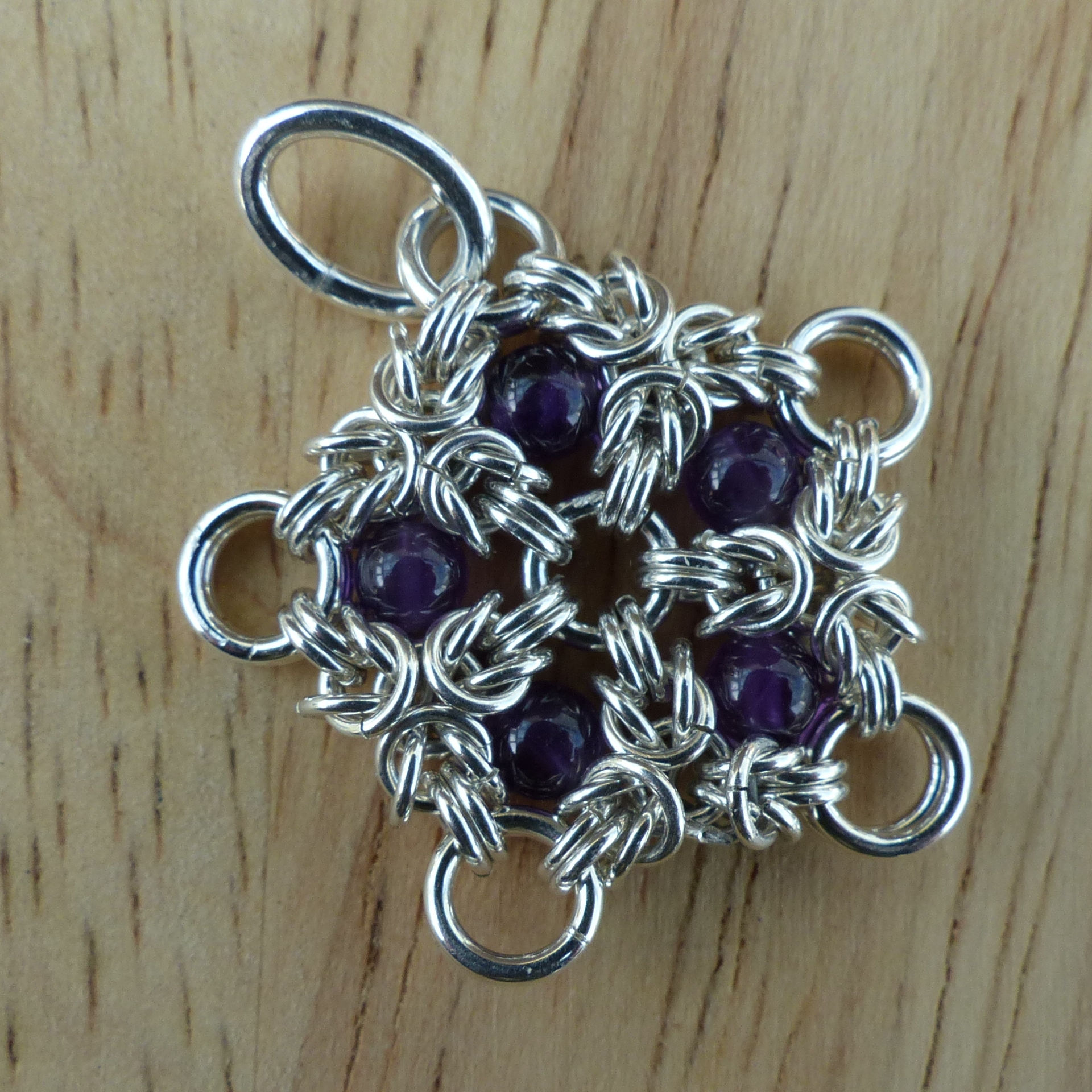 Celtic Star Pendant with Amethyst Beads - last one