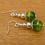 Thumbnail: Silver Beaded Dangles with Green and Gold Murano Beads