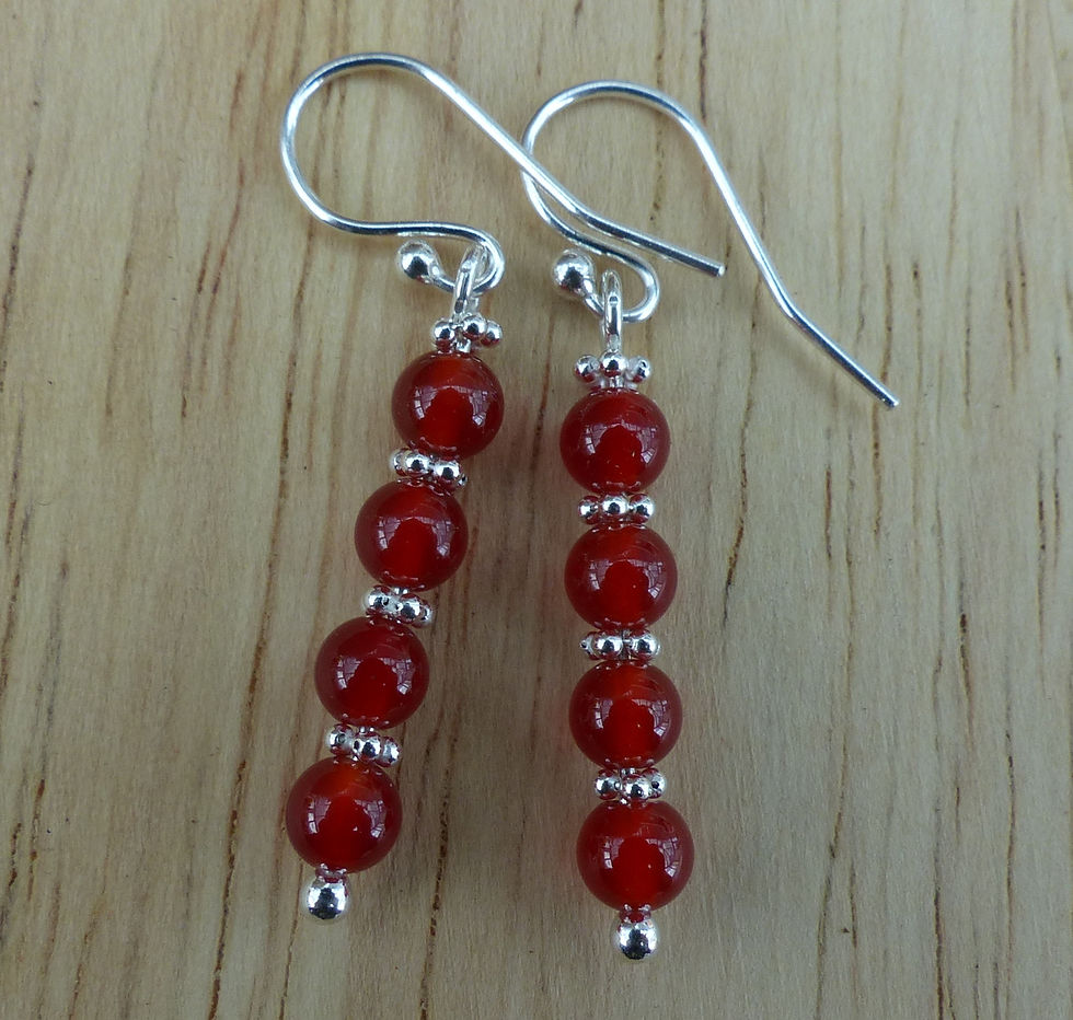 Carnelian Agate Silver Earrings