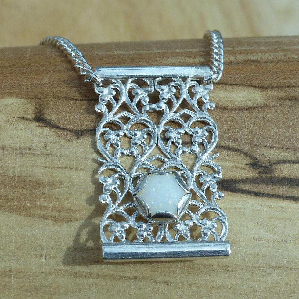 Silver Tapestry Opal Pendant