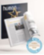 Mockup da Revista Human com destaque para a Mind Source