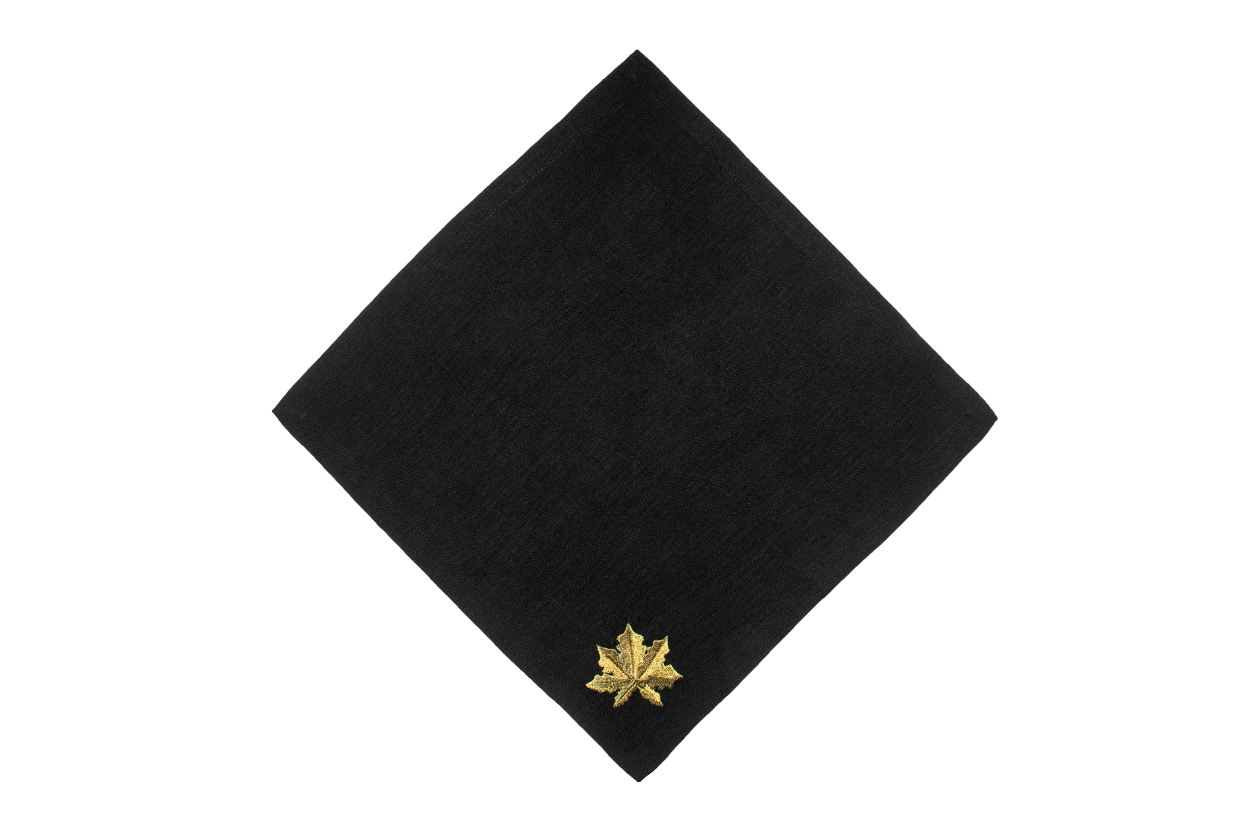 Mono Collection Green Leaf Embroidered Fabric Napkin Set of 4