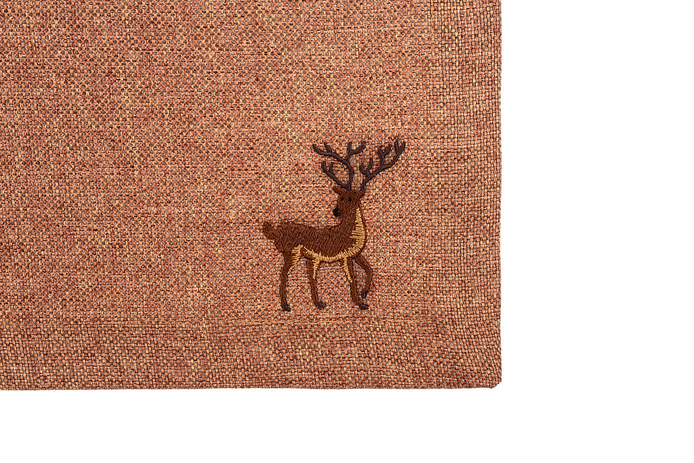 Thumbnail: Mono Collection Brown Deer Embroidered Placemat Set of 4
