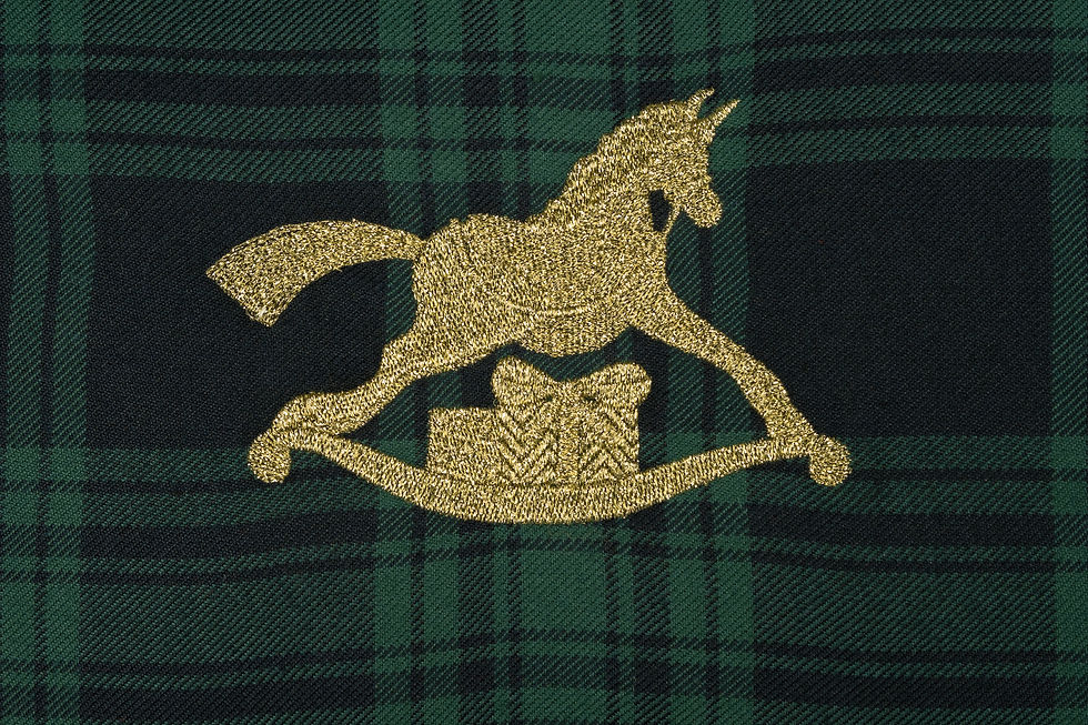 Thumbnail: Christmas Collection Gold Color Christmas Horse Embroidered Pillow