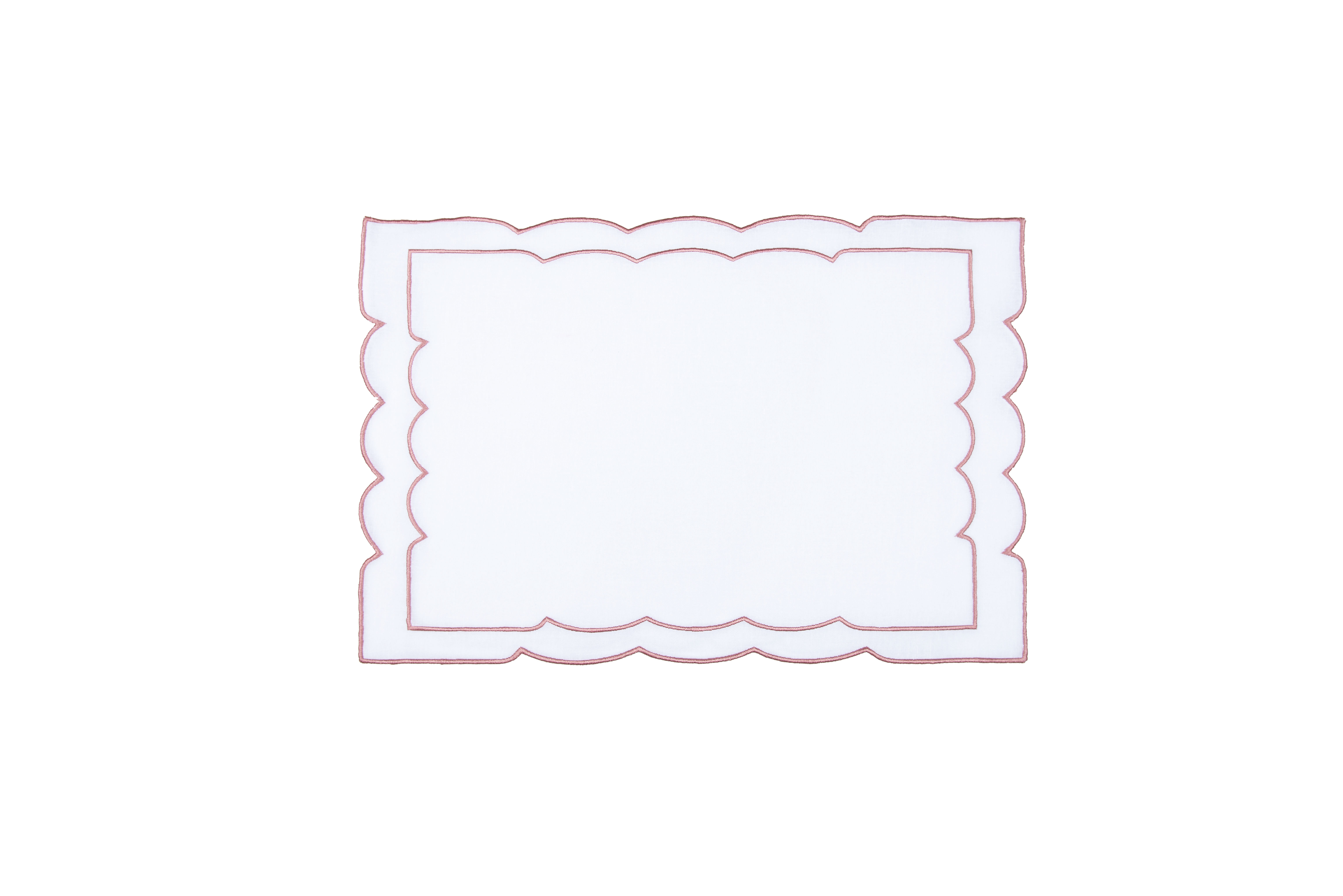 Smyrna Collection Pink Pico Embroidered Linen Placemat Set of 4