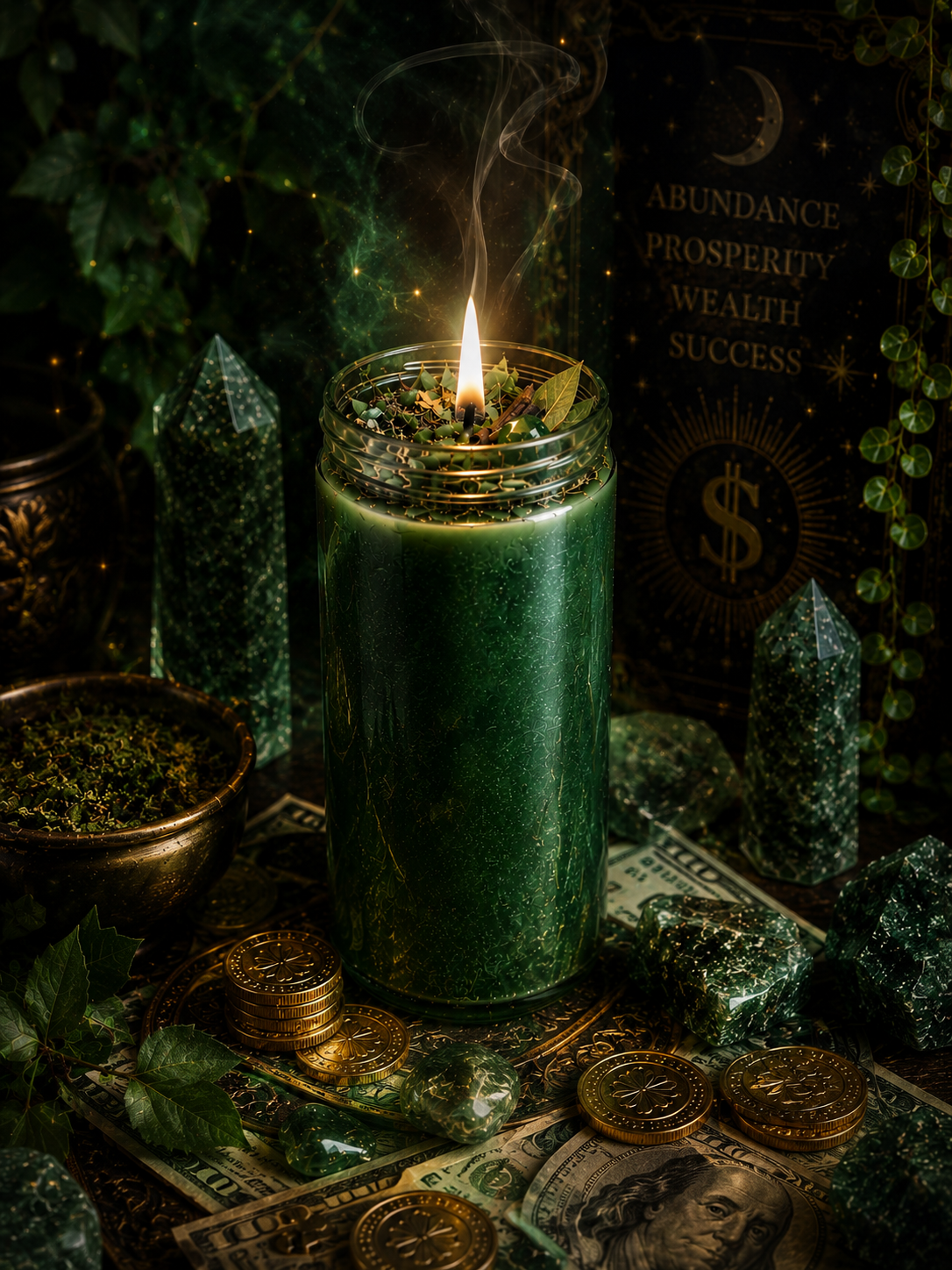 Got Money Dressed Glass Ritual Candle