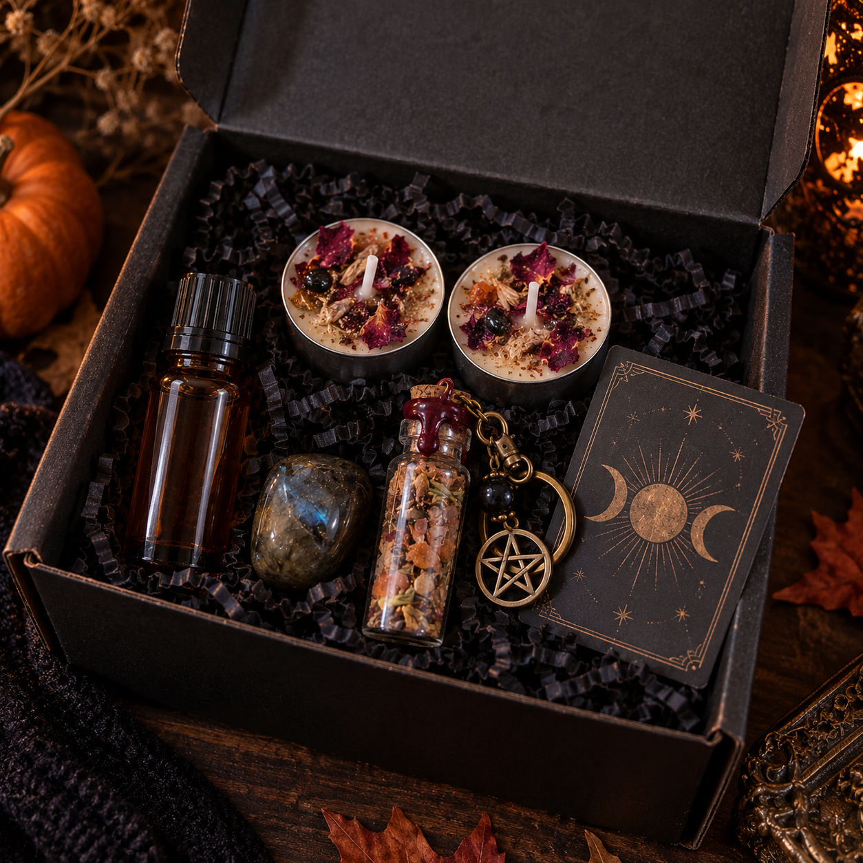 Season of the Witch witchy gift box with ritual items