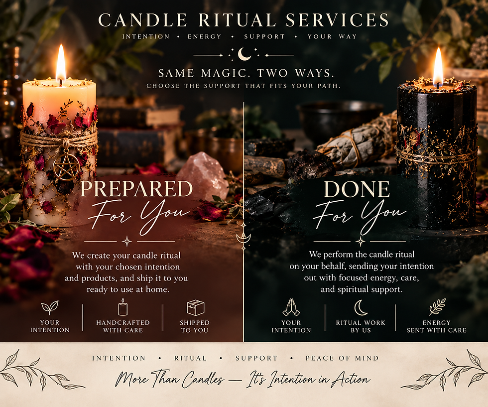 Candle ritual spiritual service options: Prepared For You or Done For You.