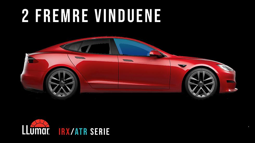 Solfilm Tesla S: 2 Fremre Vinduene IRX50%