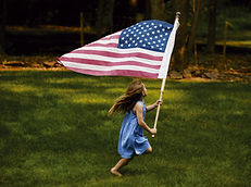 Girl Holding Flag