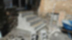 8 inch CMU block steps grouted solid as base for natural stone veneer and risers in Lexington, KY by Masons of Kentucky