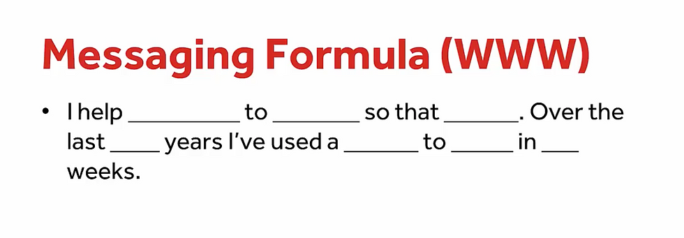 Messaging formula by Mike Zipurksy.
