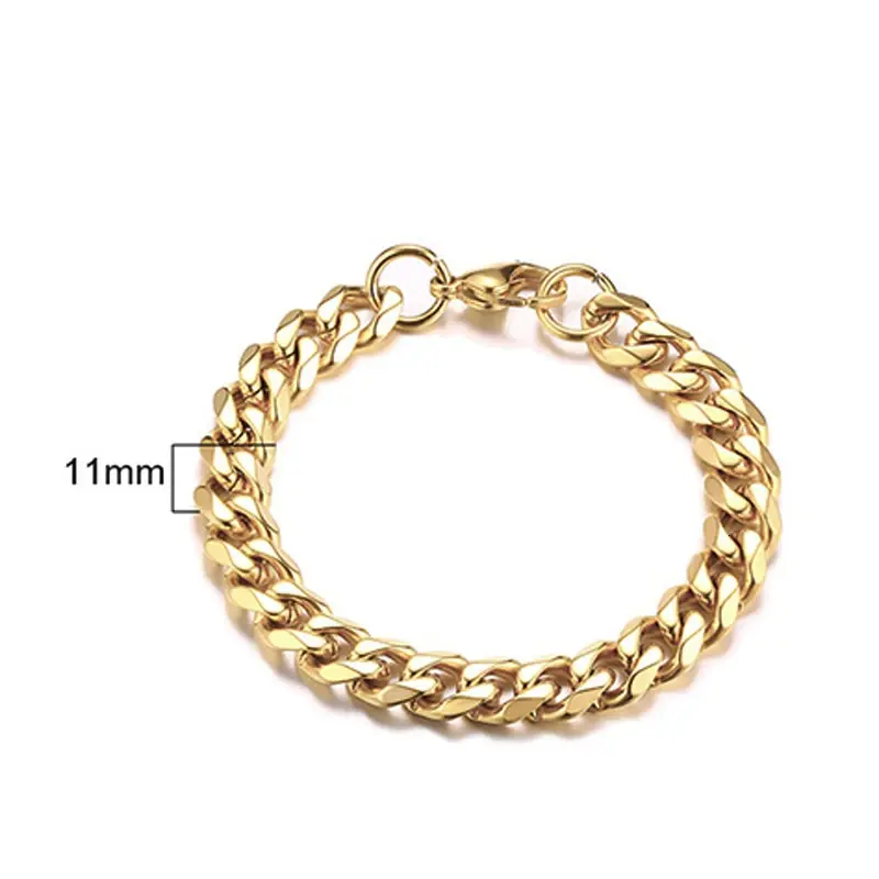 Thumbnail: Cuban Link Chain Bracelet for Men Stainless Steel