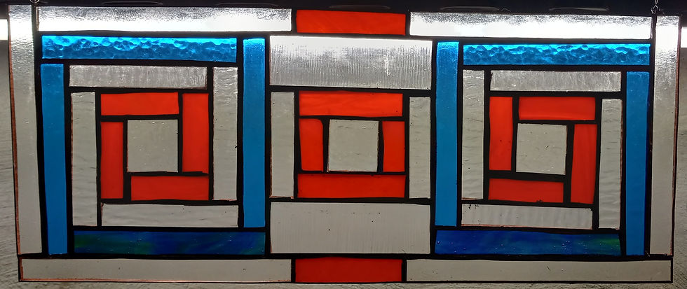 Thumbnail: Red Blue Triple Diamond Pair each Approx 18" x 8"