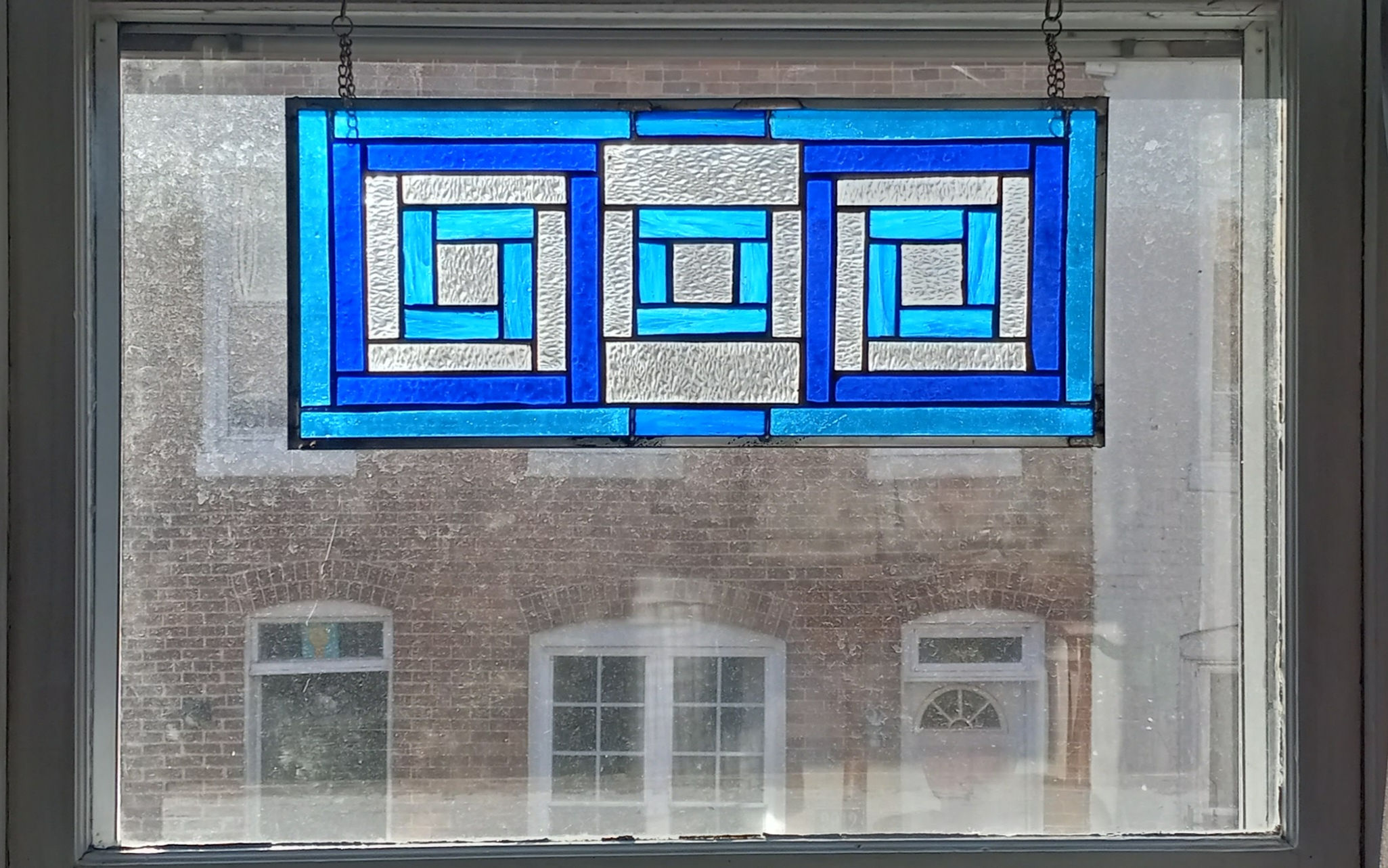 Blue Triple Diamond Window Insert Pair