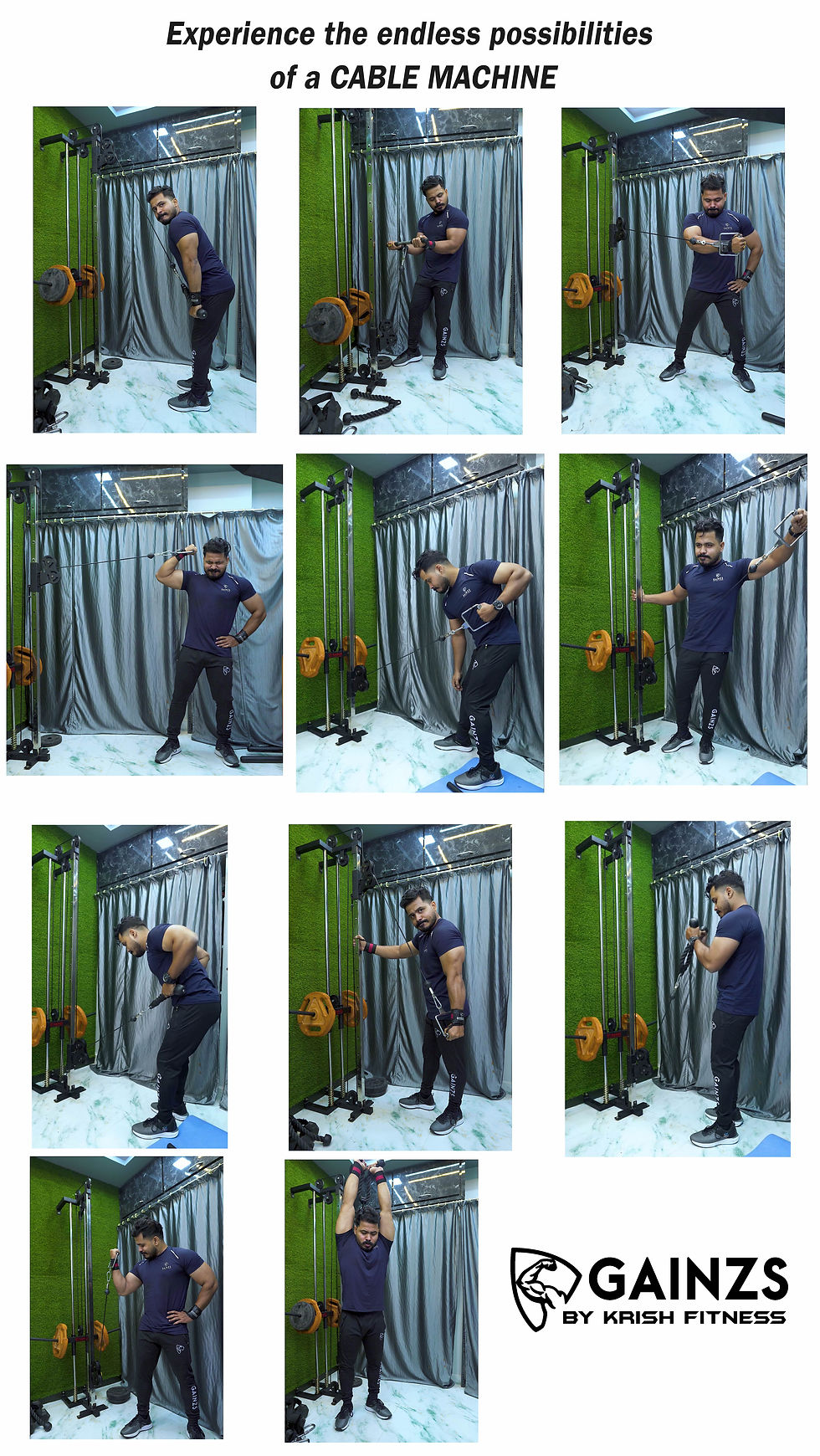 Thumbnail: Wall Mount Cable Station with Adjustable Pulley System - Home Gym Equipment