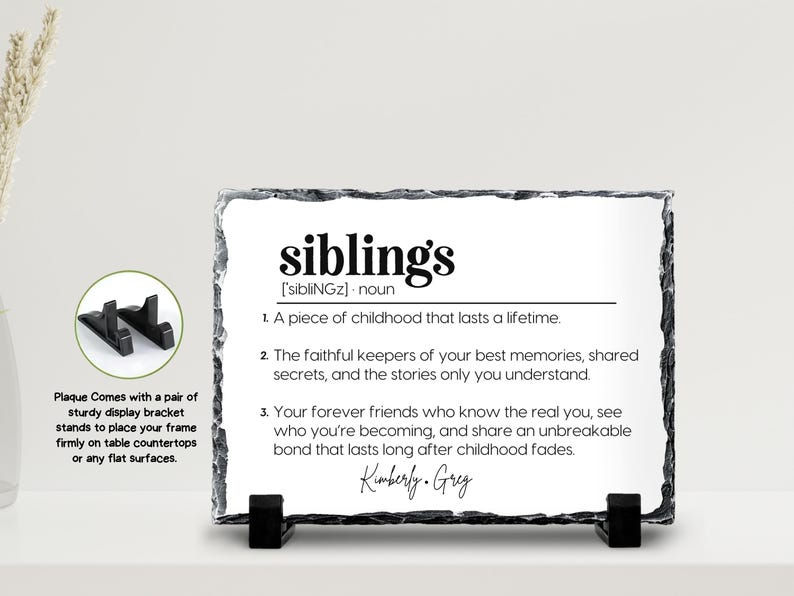 Thumbnail: Personalized Siblings Gift | Sibling Definition Stone Plaque