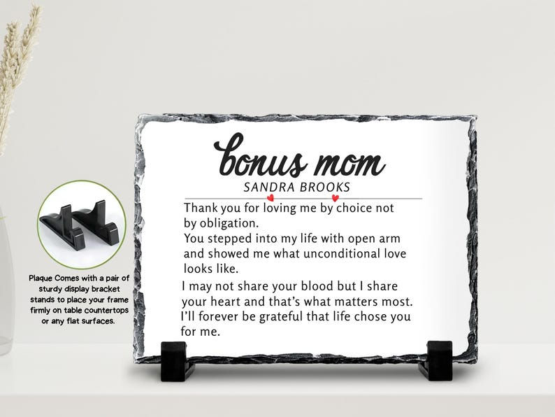 Thumbnail: Personalized Stone Plaque For Bonus Mom, Mother's Day Gift For Stepmom