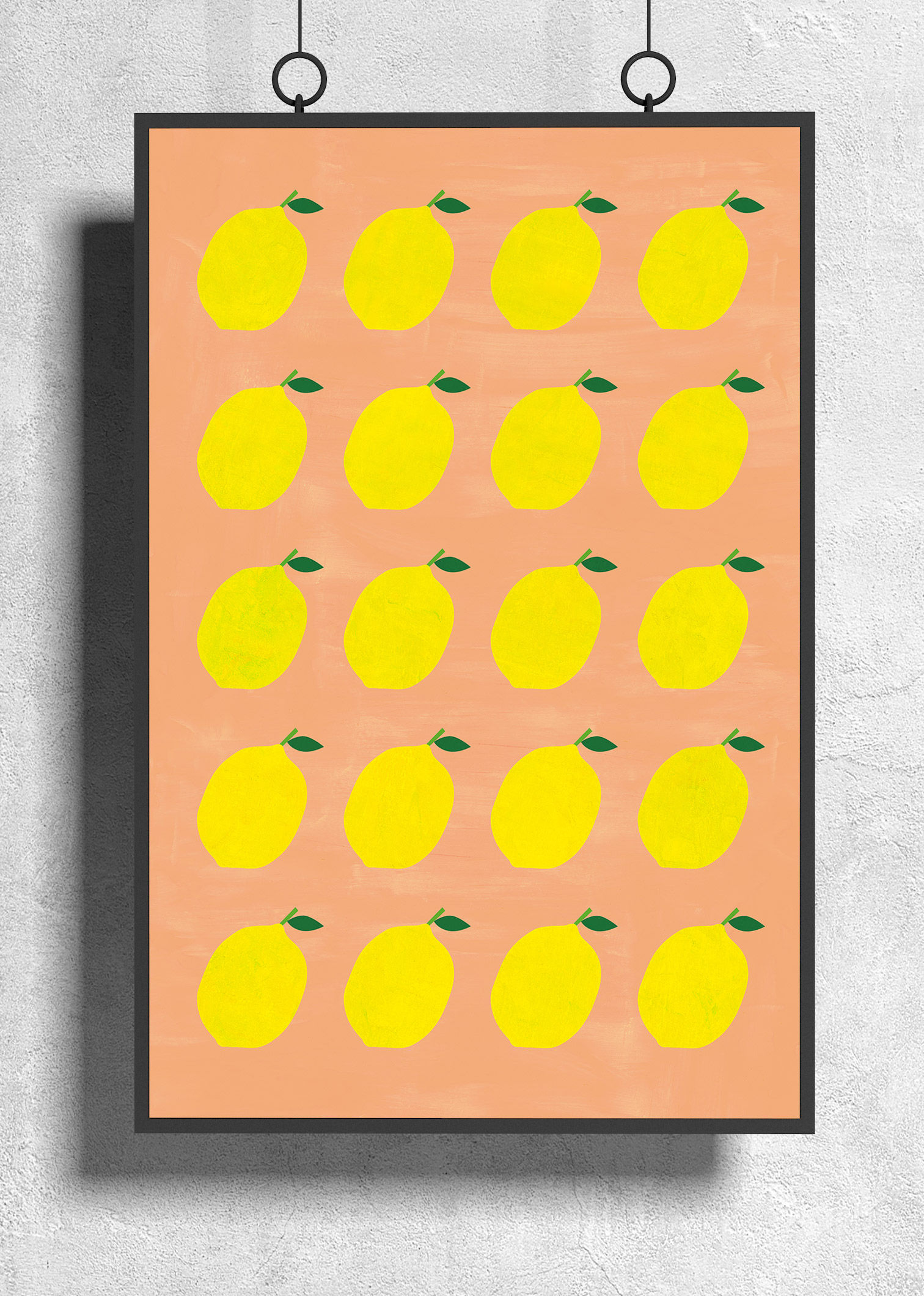 Peachy Lemons Grid Poster