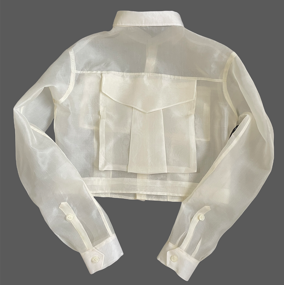 Thumbnail: Aviator Cropped Jacket in Pineapple Fiber