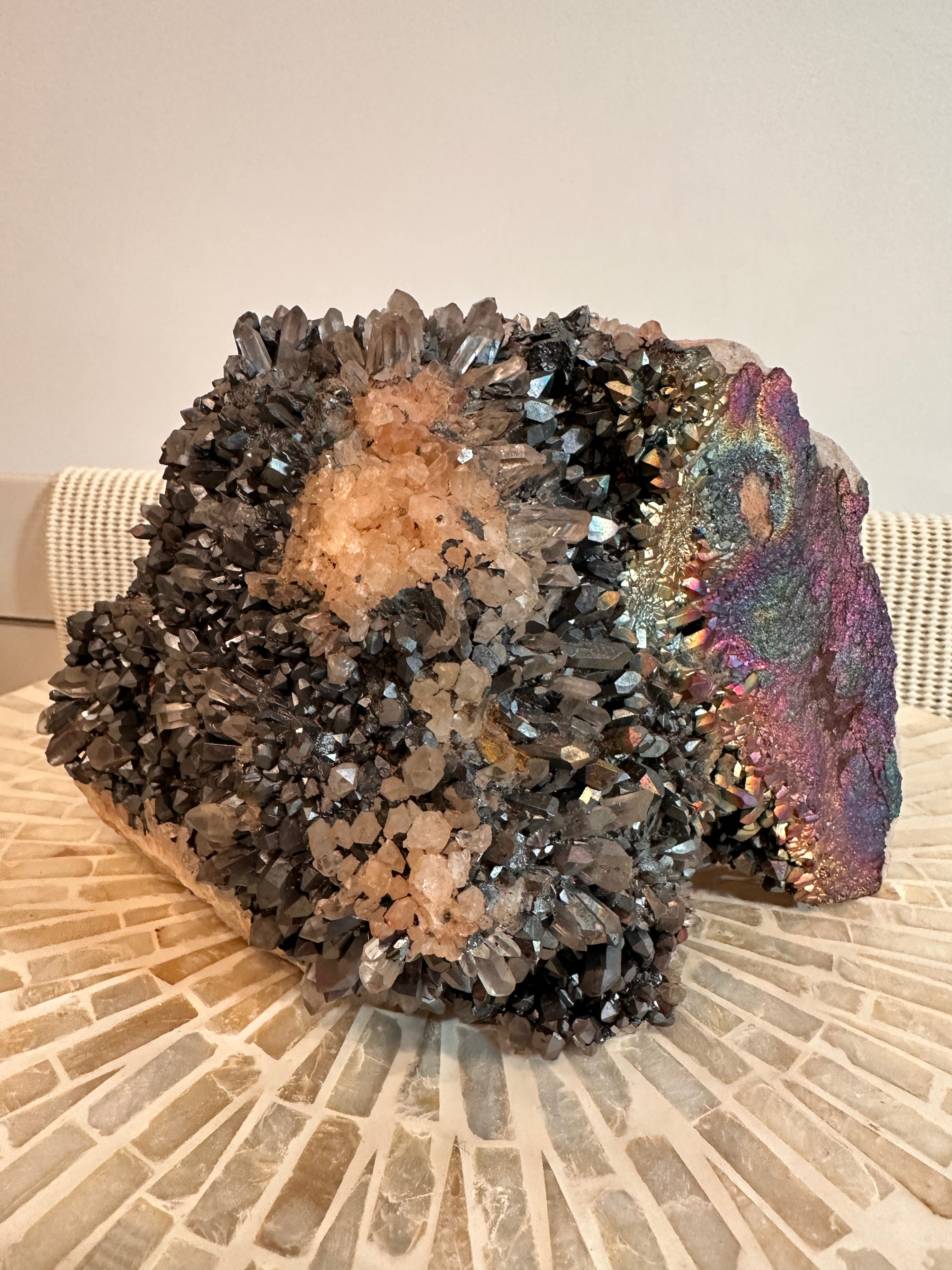 Rare Iridescent Quartz with Rainbow Goethite - 3.4kg