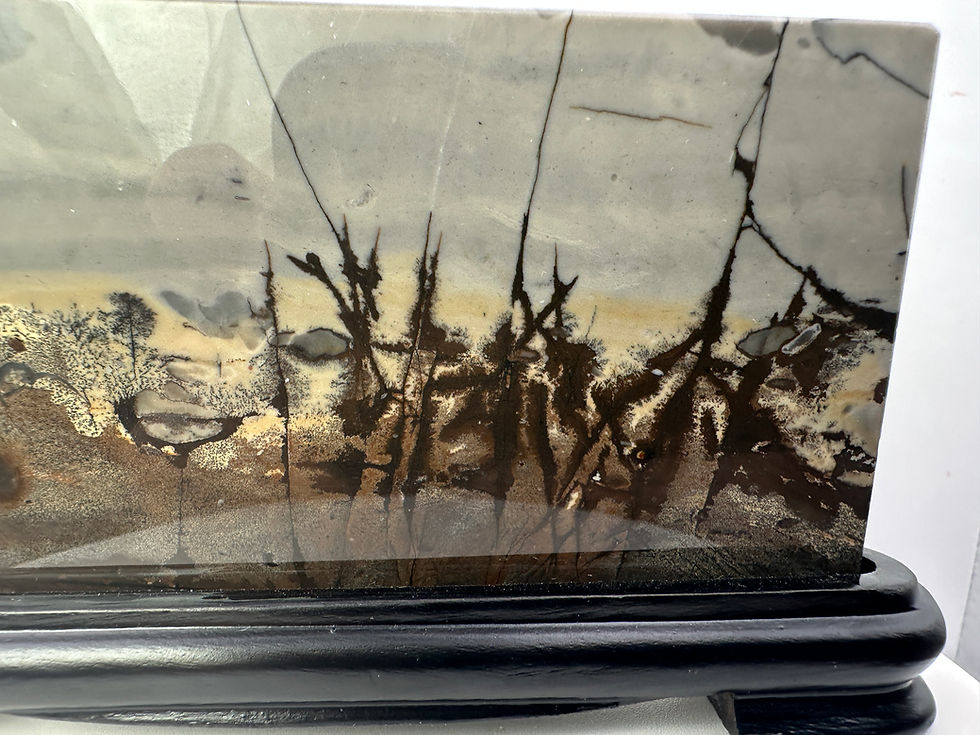 Thumbnail: Picture Jasper Panel on Carved Wooden Stand