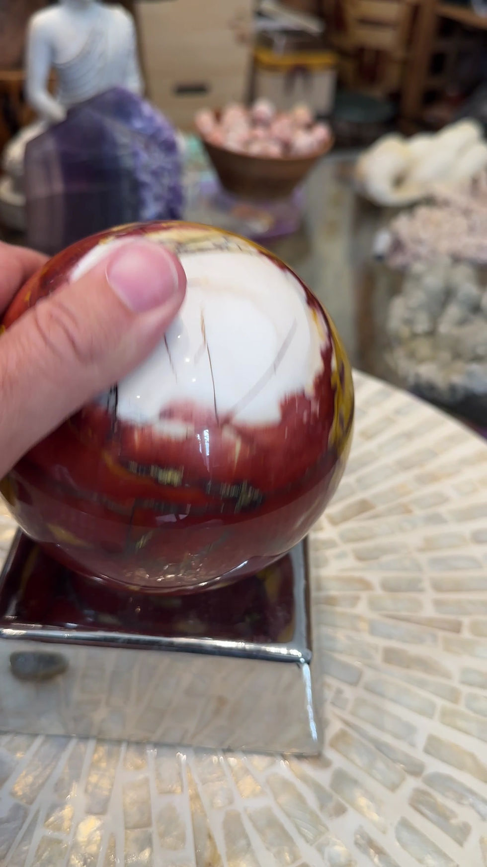 Thumbnail: Large Mookaite Polished Sphere 2.1kg - Stand Included