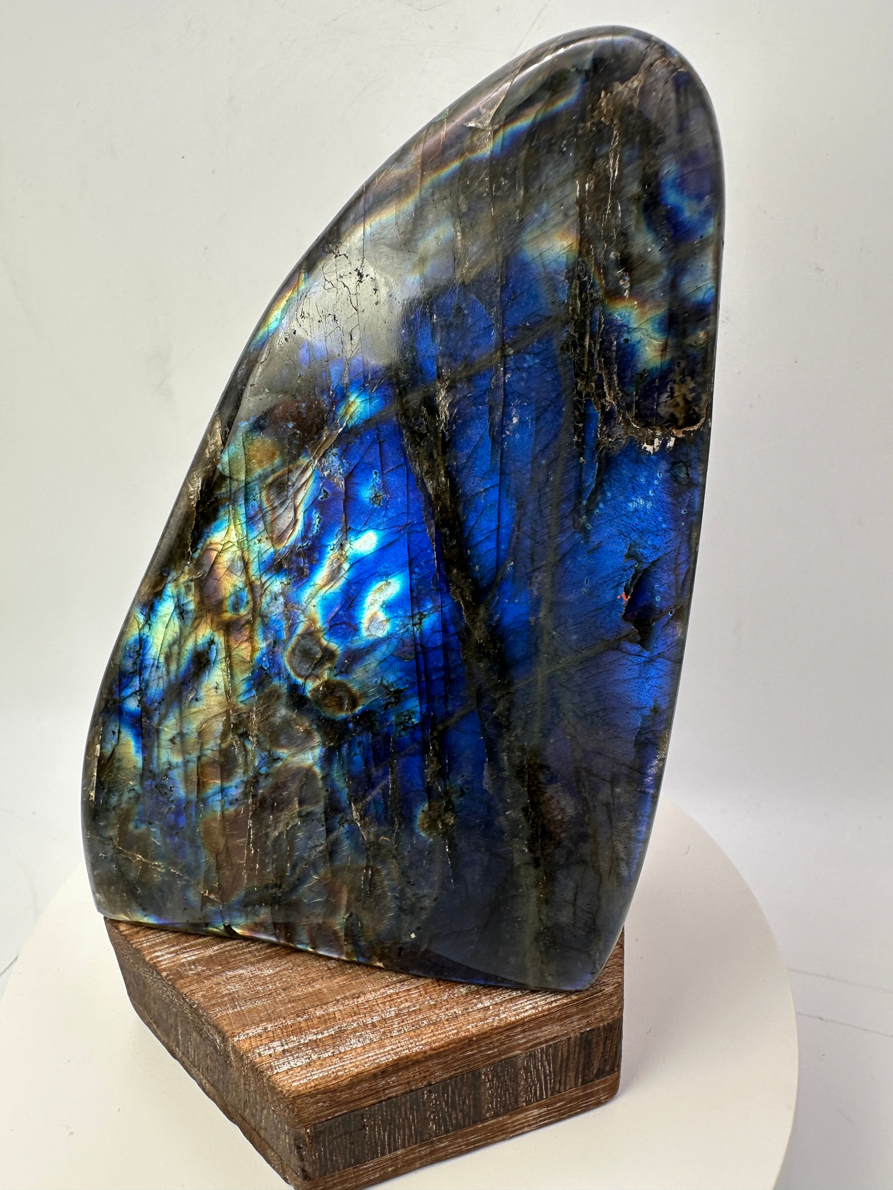 Blue Flash Labradorite Freeform Crystal - Polished Stone - 755 grams