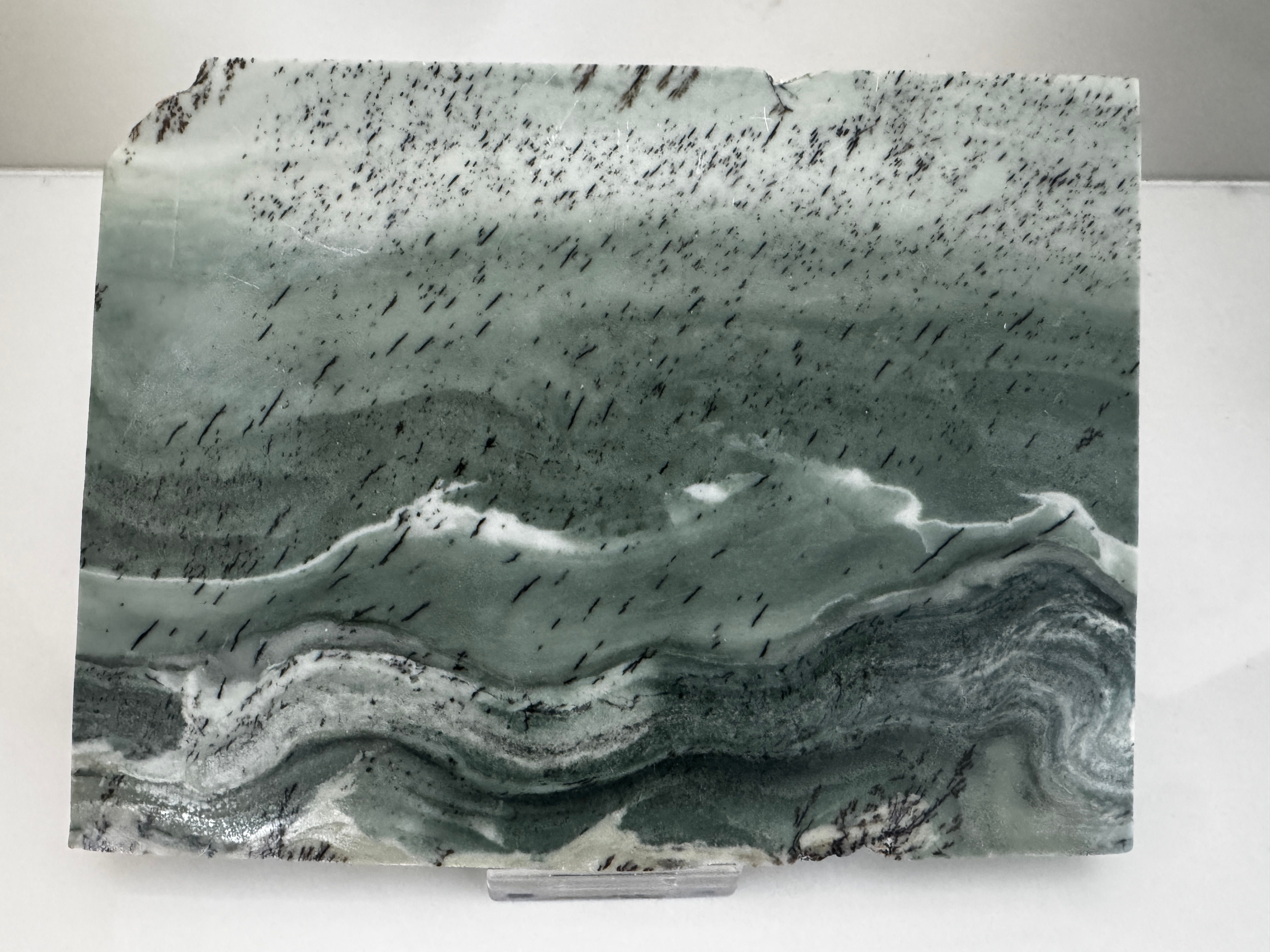Infinite Stone Slab, Serpentine and Black Tourmaline - 545 Grams