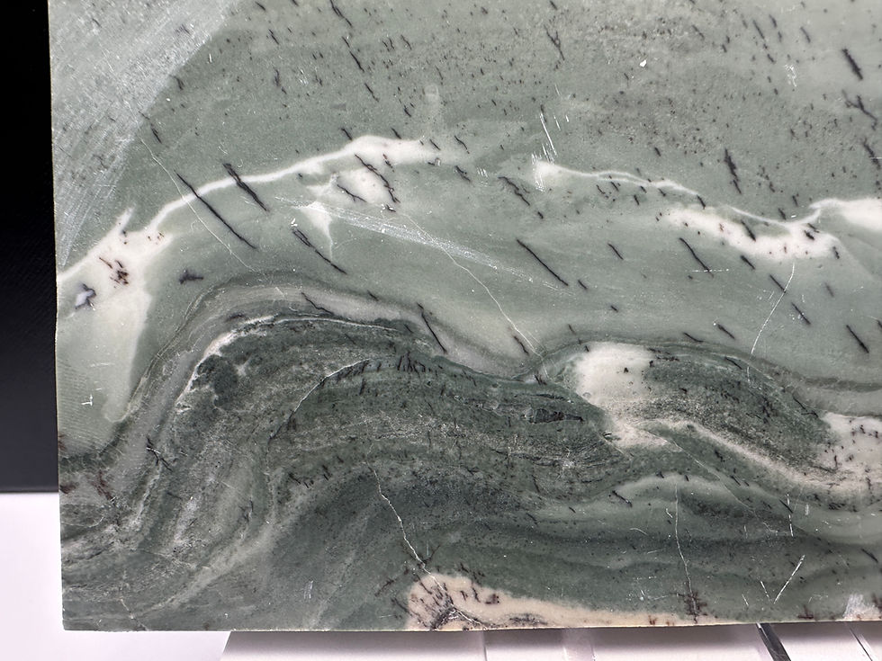 Thumbnail: Infinite Stone Slab, Serpentine and Black Tourmaline - 520 Grams