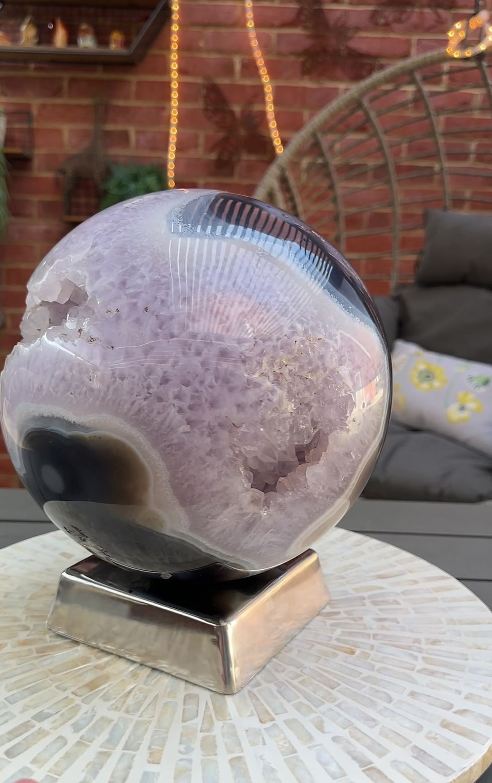 Thumbnail: Rare Large Amethyst Agate Crystal Sphere - 18kg