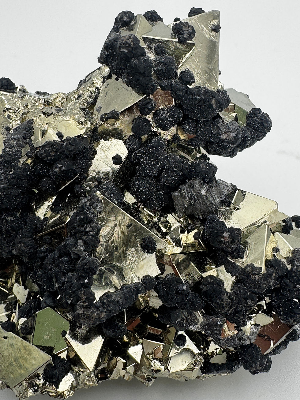Thumbnail: Rare Octahedral Pyrite and Sphalerite Crystal Cluster