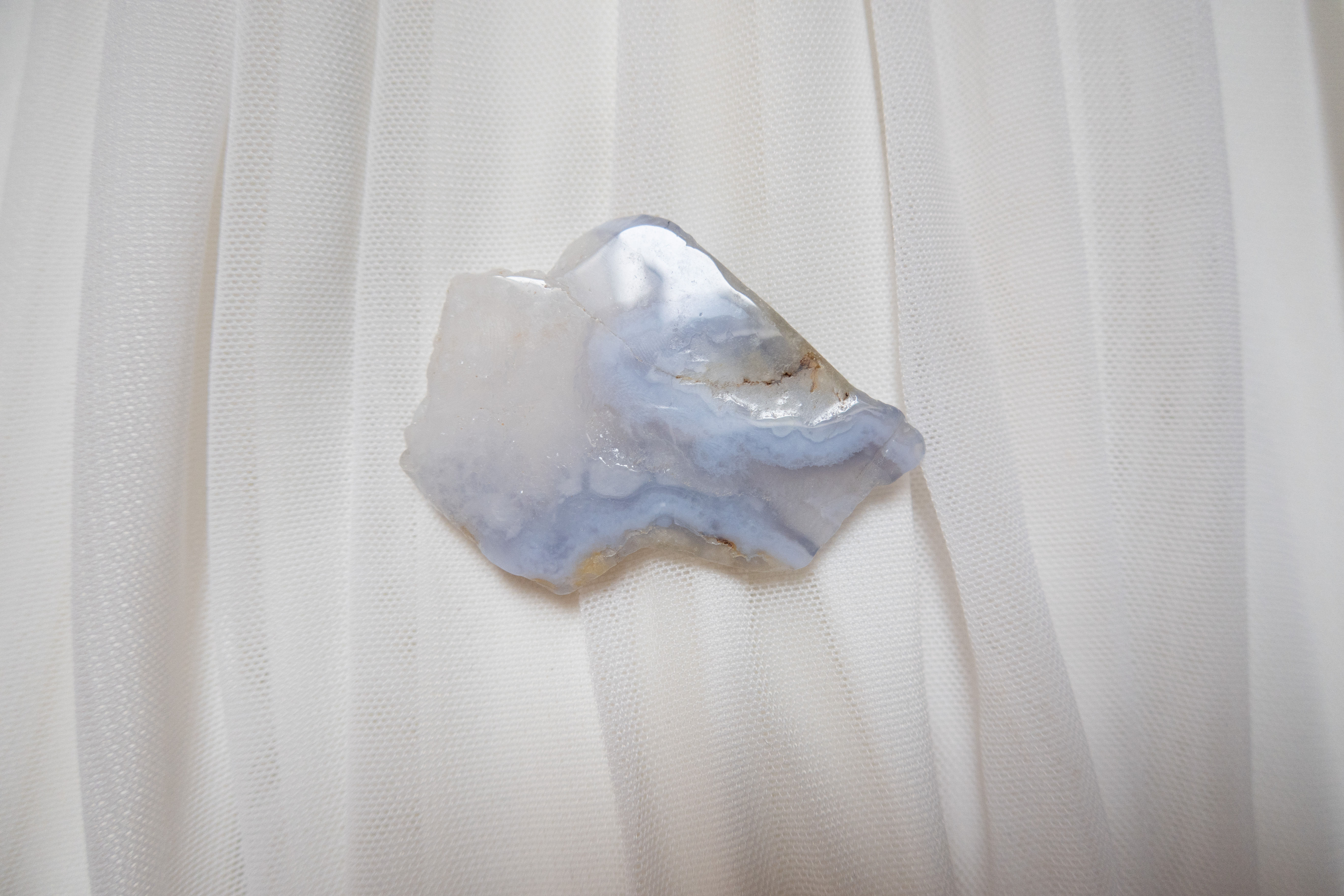 Tranche de calcédoine bleue