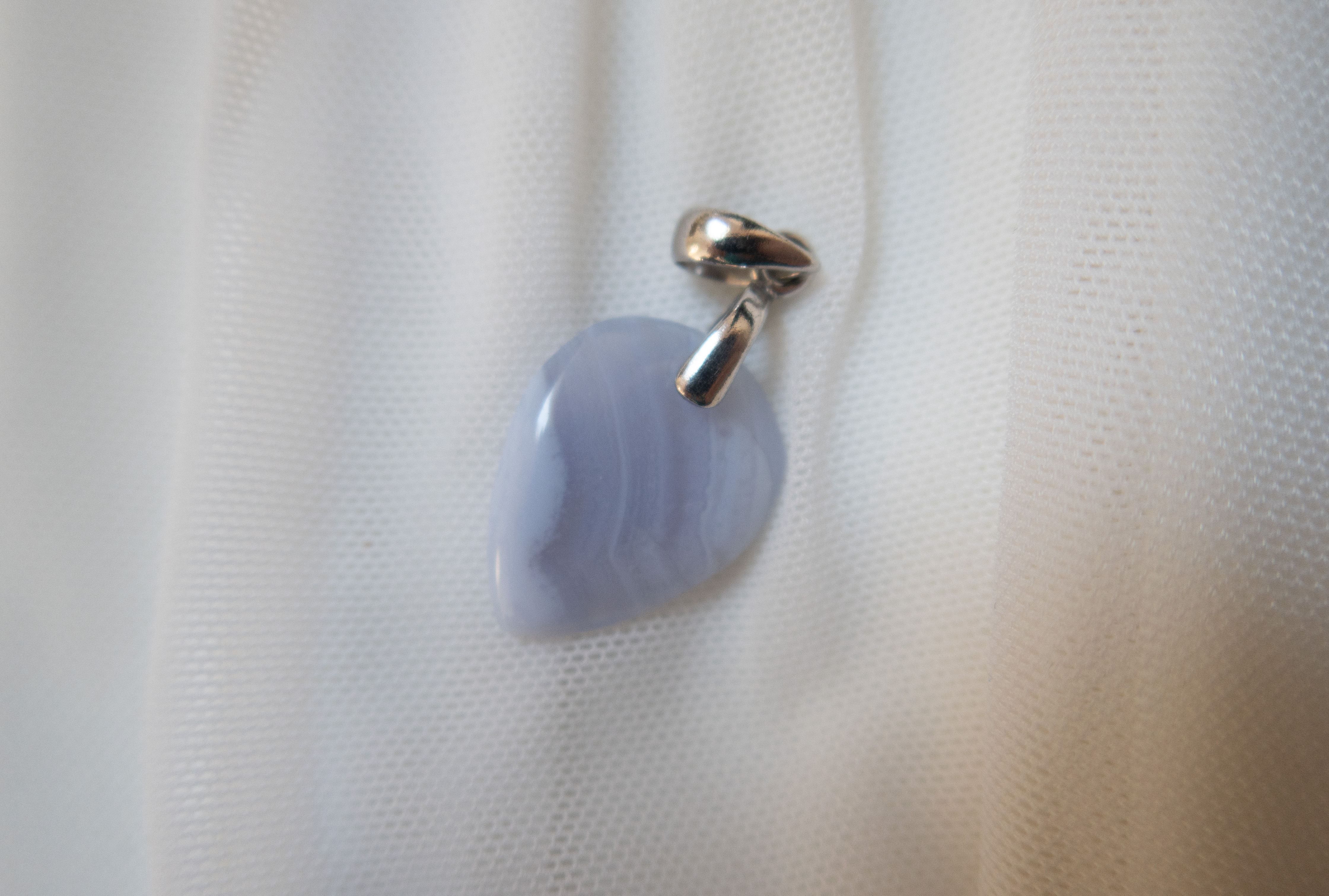 Pendentif agate blue lace - Argent 925