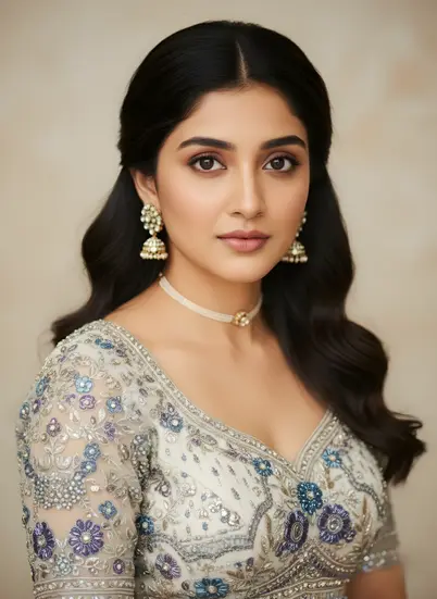 White floral lehenga, summer daywear, garden party outfit, chiffon dupatta, light Indian fashion.