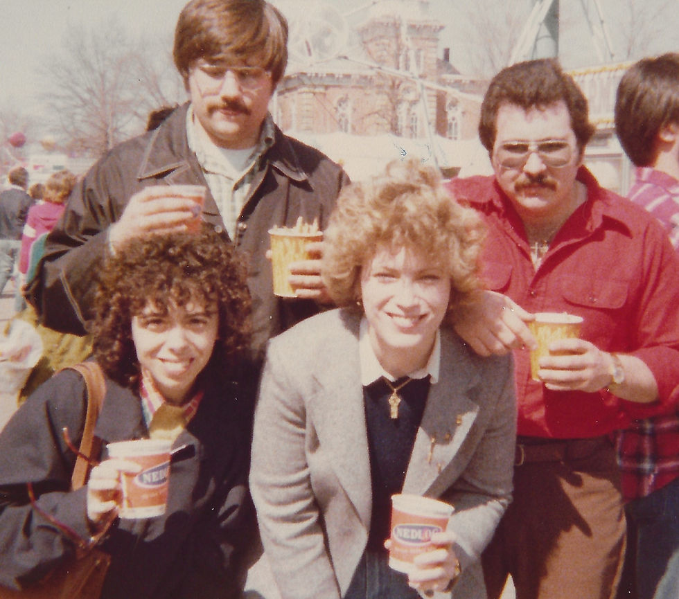 Every one of us in this photo could have benefited from a consult with a hair stylist. Miss this crew.