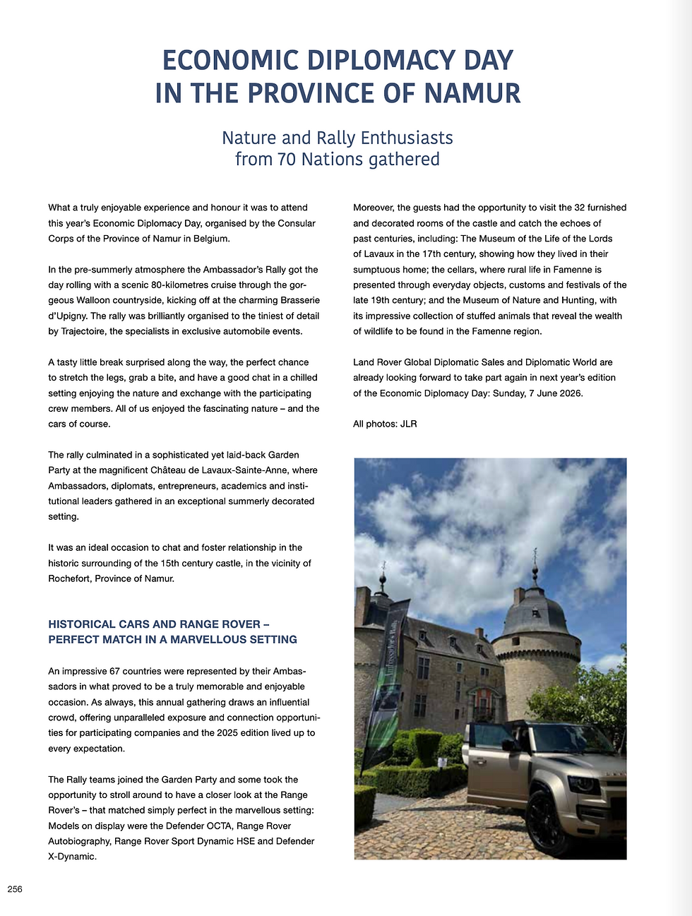 📸 Le magazine international Diplomatic World consacre un reportage de deux pages à l’Economic Diplomacy Day 2025, organisé par le Corps Consulaire de la Province de Namur. Une belle reconnaissance pour cet événement qui allie diplomatie de terrain, coopération économique et rayonnement international.
