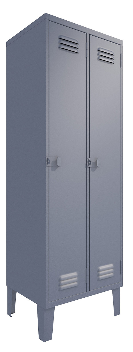 Lockers metálicos simples de dos puertas con rejillas