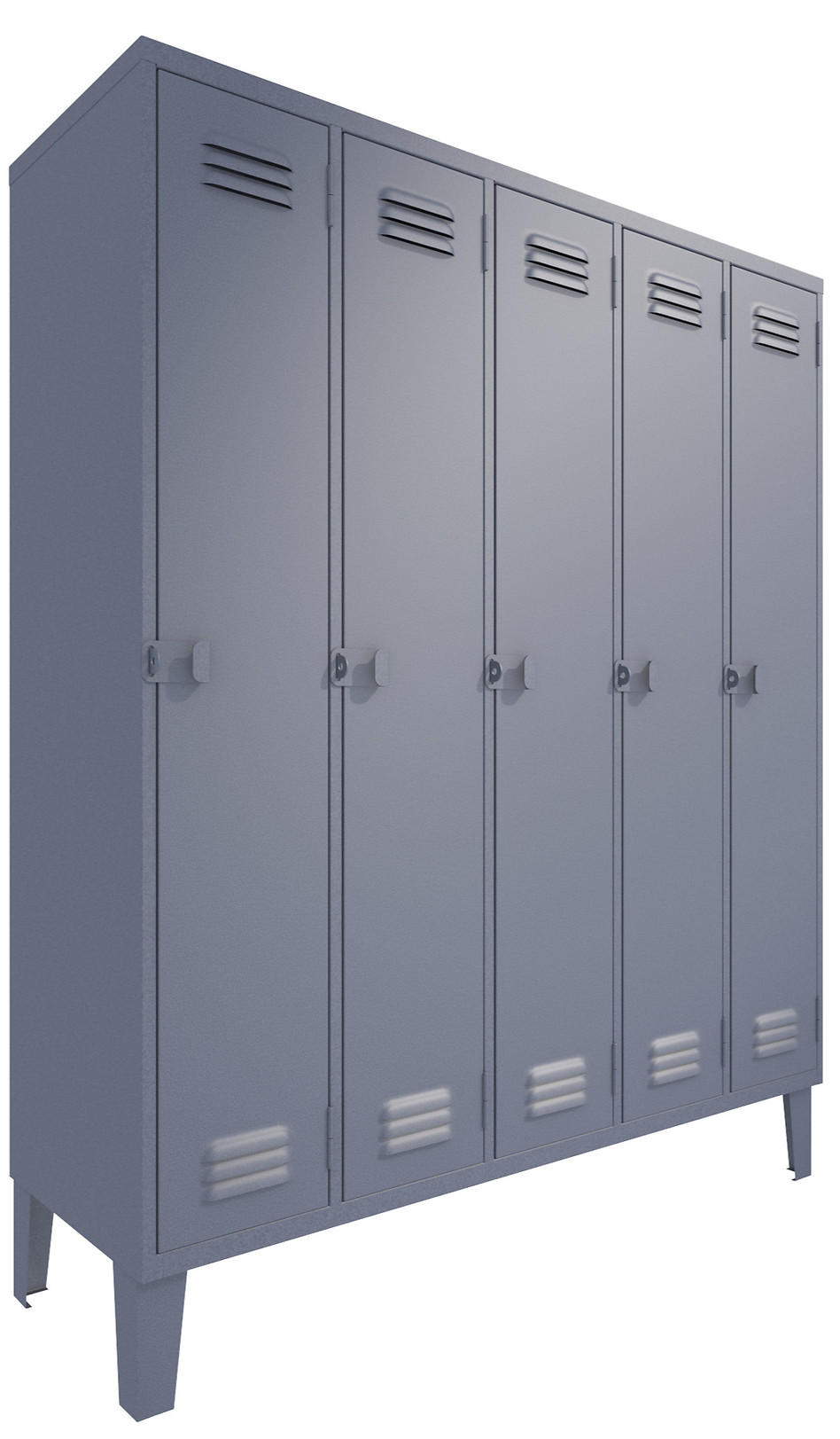 Locker lockers metálicos simples de 5 puertas largas color gris