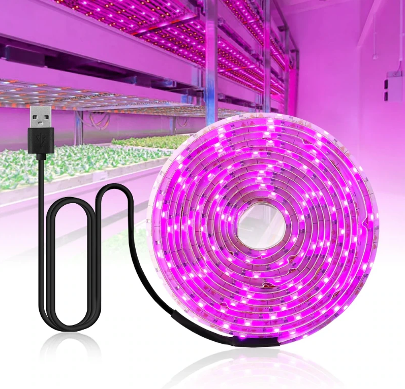 Lâmpada LED Phyto Full Spectrum com chip 2835 e conexão USB.