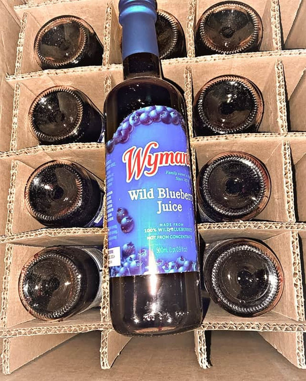 Donated Wyman's wild blueberry juice for a recipient