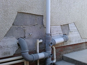 A wall being repaired on a Swansea home
