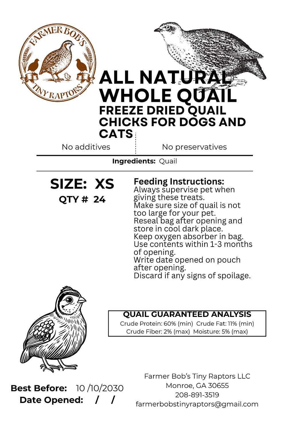 Thumbnail: Freeze Dried Whole Quail Chicks - XS