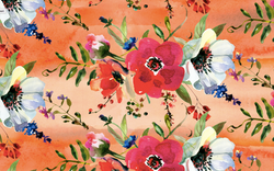 473 Flowers on Orange Tye Dye