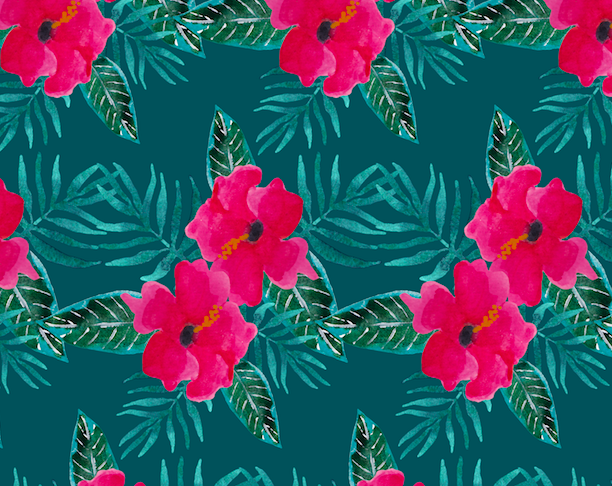 463 pink hibiscus on teal