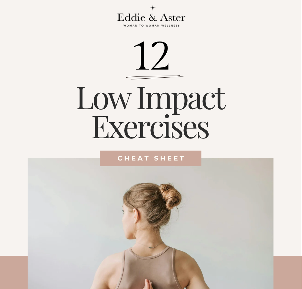 12 Low Impact Exercises Cheat Sheet